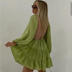 Princess Polly long sleeve Backless mini dress